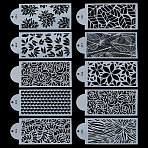 PET Hollow Out Drawing Painting Stencils, for DIY Scrapbooking, Arch Shape, Leaf Pattern, 262x112x0.5mm, 10pcs/set(DIY-WH0032-54B)