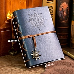 PU Imitation Leather Notebooks, Travel Journals, Witchcraft Supplies, Prussian Blue, 182x134mm(PW-WG79239-05)
