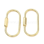 Brass Locking Carabiner, Oval Quick Links, Cadmium Free & Lead Free, Rack Plating, Long-Lasting Plated, Real 18K Gold Plated, 49.5x24.5x2.5mm(KK-CBA9234-04G)