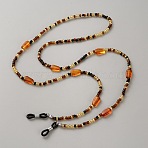Acrylic & Glass Seed Beaded Neck Strap for Eyeglasses, Eyeglasses Chains with Rubber Loops Ends, Chocolate, 765x7mm(AJEW-WH20073-022)