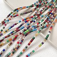 Natural & Synthetic Mixed Gemstone Beads Strands, Column, Mixed Dyed and Undyed, Mixed Dyed and Undyed, 4~4.5x4~4.5mm, Hole: 0.6mm, about 88~89pcs/strand, 14.84''~15''(37.7~38.1cm)(G-K358-A01-01)