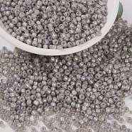 MIYUKI Round Rocailles Beads, Japanese Seed Beads, (RR2356) Silverlined Light Taupe Opal, 8/0, 3mm, Hole: 1mm, about 422~455pcs/bottle, 10g/bottle(SEED-JP0009-RR2356)