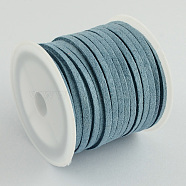 Faux Suede Cord, Faux Suede Lace, Cadet Blue, 4x1.5mm, about 5.46 yards(5m)/roll, 25rolls/bag(LW-R003-4mm-1082)