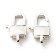Eco-Friendly Brass Lobster Claw Clasps, Long-Lasting Plated, Lead Free & Cadmium Free, Real Platinum Plated, 19.5x11x4mm, Hole: 3x1.2mm(KK-G405-08P-RS)