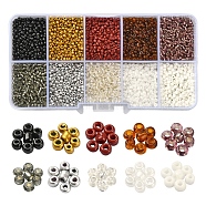 8500Pcs 10 Style Glass Seed Beads, Round, 12/0, Brown, 1.5~2.5mm, Hole: 0.5~1mm, 13g, 850pcs/style, 8500pcs/box(SEED-YW0001-80D)