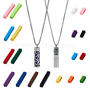 2 Sets 2 Style Stainless Steel Perfume Bottle Necklaces Set, Column Diffuser Pendant Necklaces, with Changeable Perfume Pads, Stainless Steel Color, 21.85~27.32 inch(55.5~69.4cm), 1Pc/style(NJEW-FH0001-08)