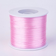 Flat Elastic Crystal String, Elastic Beading Thread, for Stretch Bracelet Making, Pearl Pink, 0.7mm, about 546.8 yards(500m)/roll(EW-F006-34)