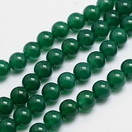 Round Natural Agate Bead Strands, Dyed, Green, 8mm, Hole: 1mm, about 49pcs/strand, 15.74 inch(G-L419-82)