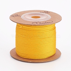 Nylon Cords, String Threads Cords, Round, Gold, 1.5mm, about 25m/roll(OCOR-L035-G01)
