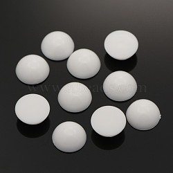Half Round Acrylic Cabochons, White, 8x4.5mm, about 2000pcs/bag(SACR-O002-16-8mm)