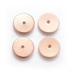 Ion Plating(IP) 304 Stainless Steel Spacer Beads, Disc, Rose Gold, 6x0.7mm, Hole: 1.1mm(STAS-G193-07A-RG)