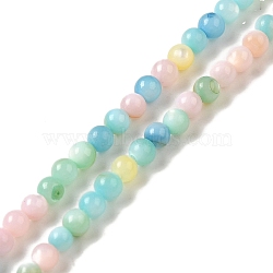 Ice Cream Color Dyed Natural Freshwater Shell Beads Strands, Round, Mixed Color, 2.5~3mm, Hole: 0.5mm, about 167pcs/strand, 14.65 inch(37.2cm)(SHEL-G018-01C)