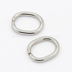 Tarnish Resistant 201 Stainless Steel Open Jump Rings, Oval, Stainless Steel Color, 13.5x11x1.5mm, Hole: 10x7mm(STAS-M008-01)