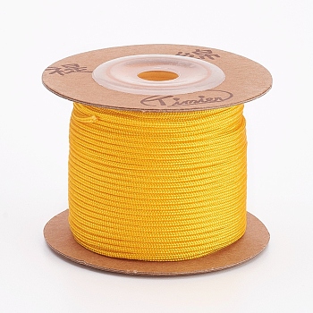 Nylon Cords, String Threads Cords, Round, Gold, 1.5mm, about 25m/roll