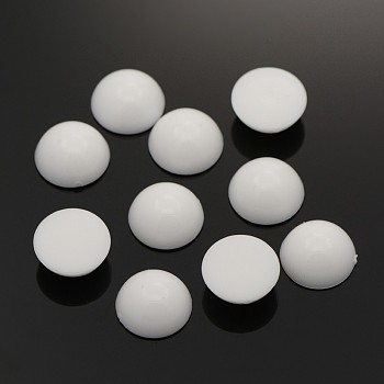 Half Round Acrylic Cabochons, White, 8x4.5mm, about 2000pcs/bag