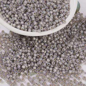 MIYUKI Round Rocailles Beads, Japanese Seed Beads, (RR2356) Silverlined Light Taupe Opal, 8/0, 3mm, Hole: 1mm, about 422~455pcs/bottle, 10g/bottle