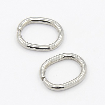 201 Stainless Steel Open Jump Rings, Oval, Stainless Steel Color, 13.5x11x1.5mm, Hole: 10x7mm