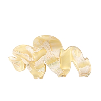 Wave PVC Claw Hair Clips, Hair Accessories for Women & Girls, Beige, 87x46x50mm