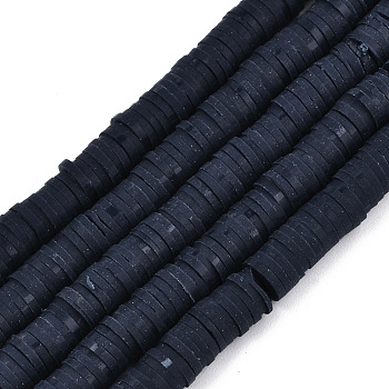 Handmade Polymer Clay Beads Strands, for DIY Jewelry Crafts Supplies, Heishi Beads, Disc/Flat Round, Prussian Blue, 6x0.5~1mm, Hole: 1.8mm, about 290~320pcs/strand, 15.75 inch~16.14 inch(40~41cm)