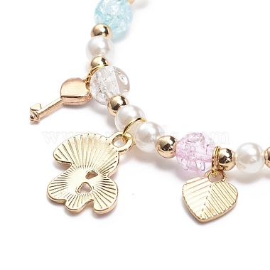 Colorful Alloy Enamel Cute Charms Bracelet(BJEW-JB08661-02)-5