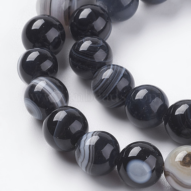 Round Dyed Natural Black Agate Beads Strands(X-G-G582-8mm-07)-3