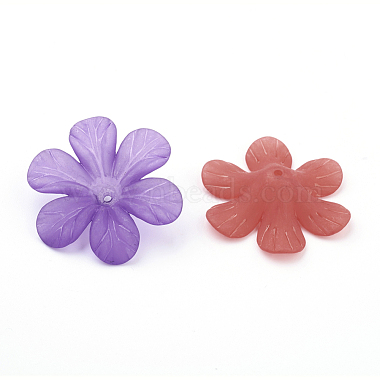 Mixed Color Transparent Frosted Acrylic Flower Beads(X-PAF154Y)-2