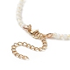 Resin Lemon Pendant Necklace with Glass Beaded Flower Chains for Women(NJEW-TA00057)-7