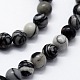 Chapelets de perles de pierre noire/soie noires naturelles(G-I199-11-6mm)-3