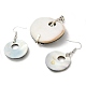 Natural Paua Shell Donut & White Shell Flower Jewelry Set(SJEW-E051-01P)-2