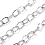 Brass Cable Chains, Long-Lasting Plated, Rack Plating, Lead Free & Cadmium Free, Soldered, with Spool, Platinum, 8x6x0.7mm(CHC-H116-01P)