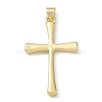 Brass Pendants, Cross Charms, Golden, 33.5x20.5x3mm, Hole: 5x3.5mm(KK-CBAE532-02G)