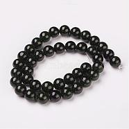 Synthetic Green Goldstone Beads Strands, Round, 6mm, Hole: 1mm, about 63pcs/strand, 14.5~15 inch(G-D169-02-6mm)