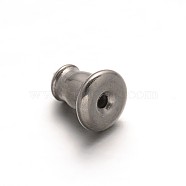 304 Stainless Steel Ear Nuts, Stainless Steel Color, 6x5x3.5mm, Hole: 2.5mm(STAS-E103-15P)