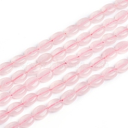 Natural Rose Quartz Beads Strands, Oval, 9.8~10.2x8~8.2x4~4.3mm, Hole: 0.8mm, about 40pcs/strand, 15.55 inch(39.5cm)(G-E560-P01)
