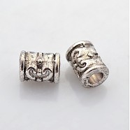 Tibetan Style Alloy Beads, Lead Free & Nickel Free & Cadmium Free, Column, Antique Silver, about 7mm long, 5.5mm wide, 5mm thick, Hole: 2.5mm(LF11319Y-NF)