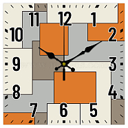 MDF Printed Wall Clock, for Home Living Room Bedroom Decoration, Square , Number, 300x300mm(HJEW-WH0059-001)