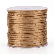 30M Nylon Rattail Satin Cord, Beading String, for Chinese Knotting, Jewelry Making, Peru, 1mm, about 32.81 Yards(30m)/Roll(NWIR-YW0001-04-21)