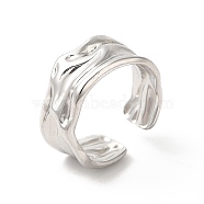 304 Stainless Steel Twist Open Cuff Ring for Women, Stainless Steel Color, US Size 7 1/2(17.8mm)(RJEW-E063-24P)