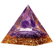 Amethyst Crystal Pyramid Decorations, Healing Angel Crystal Pyramid Stone Pyramid, for Healing Meditation, 60x60x65mm(JX069A)