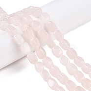 Natural Rose Quartz Beads Strands, Cuboid, 10~12x7.5~9x7~8mm, Hole: 1.2mm, about 33pcs/strand, 14.96''(38cm)(G-T138-83)