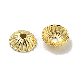 Alloy Bead Caps, Long-Lasting Plated, Lead Free & Cadmium Free, Flower, Real 14K Gold Plated, 5x2mm, Hole: 1mm(FIND-L018-001LG-07)