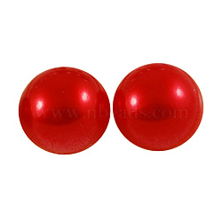 10000pcs ABS Plastic Imitation Pearl Cabochons, Half Round, Red, 4x2mm(SACR-S738-4mm-Z1)
