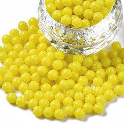 Plastic Water Soluble Fuse Beads, for Kids Crafts, DIY PE Melty Beads, Round, Yellow, 5mm(DIY-N002-017V)