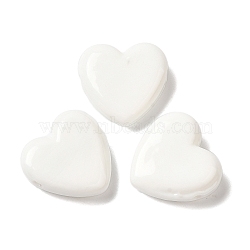 Handmade Lampwork Beads, Heart, White, 20x20x7mm, Hole: 1.2~1.5mm(LAMP-U002-03M)