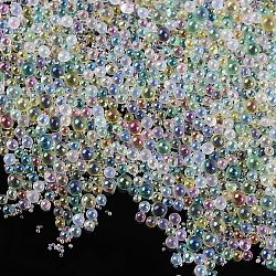AB-Color Plated DIY 3D Nail Art Decoration Mini Glass Beads, Tiny Caviar Nail Beads, Lemon Chiffon, 0.6~3mm(EGLA-TAC0001-02C)