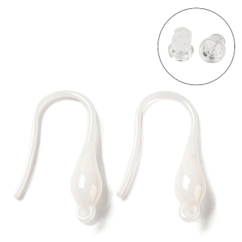 Hypoallergenic Bioceramics Zirconia Ceramic Ear Hooks, No Fading, Nickel Free, White, 17x3.5mm, Hole: 0.9mm, Pin: 0.8mm