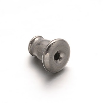304 Stainless Steel Ear Nuts, Stainless Steel Color, 6x5x3.5mm, Hole: 2.5mm