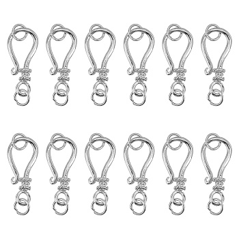 ARRICRAFT Brass S-Hook Clasps, Platinum, 20x9mm, Hole: 3mm, 20pcs/box