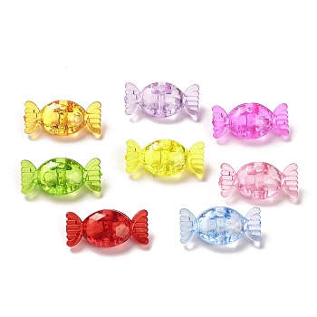 Transparent Acrylic Beads, Candy, Mixed Color, 13x28.5x10mm, Hole: 3mm, about: 375pcs/500g