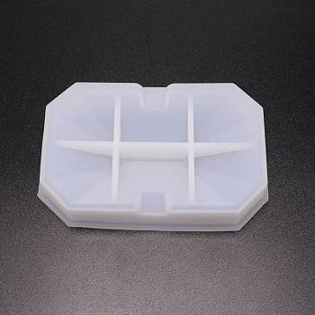 DIY Soap Box Silicone Molds, Resin Casting Decoration Molds, For UV Resin, Epoxy Resin Making, Octagon, White, 132x87x22mm, Inner Diameter: 120x75mm